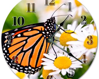Butterfly Clock: 10.5" Silent MDF Wall Decor