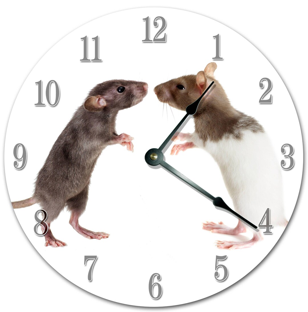 Rats Clock: Black & White 10.5