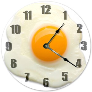 Sunny Side Up Egg Clock: 10.5" Kitchen Wall Decor