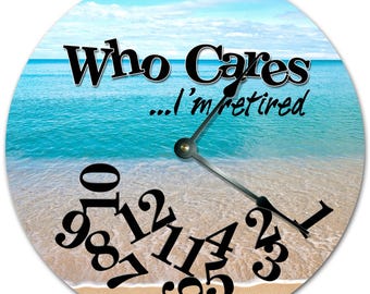 Retired Beach Clock: 10.5" MDF Coastal Home Decor