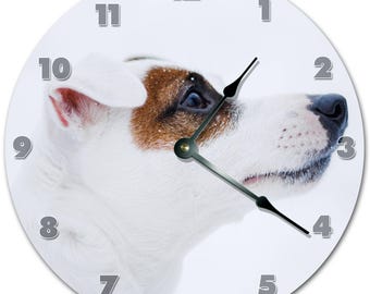 Jack Russell Dog Clock: 10.5" Silent Wall Decor