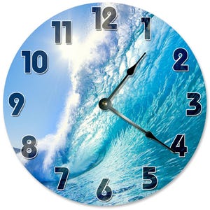 SURFING WAVE Clock - Large 10.5" Wall Clock - 2120