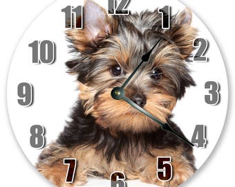 Terrier Puppy Dog Clock: 10.5" Silent Wall Decor