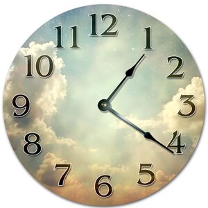 Clouds Wall Clock: Silent 10.5" Living Room Decor