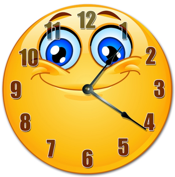 10.5 YELLOW SMILE Emoji/Smiley Clock Living Room Clock Etsy