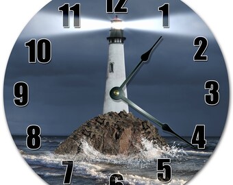 Lighthouse Clock: 10.5" Coastal Home Decor Wall Clock