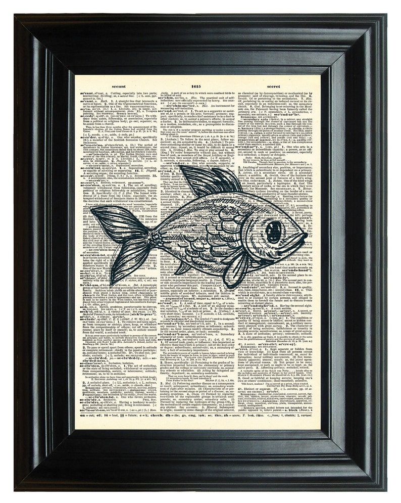 Upcycled Dictionary Art Print VINTAGE DICTIONARY PRINT Etsy