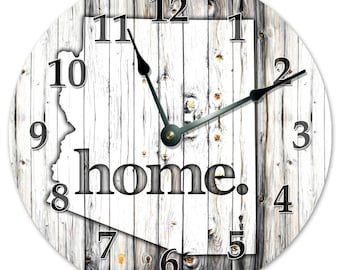 Arizona State Home Clock: Rustic Printed Wood Wall Decor (10.5")