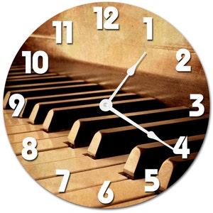 PIANO KEYS Clock - Large 10.5&quot; Wall Clock - 2036