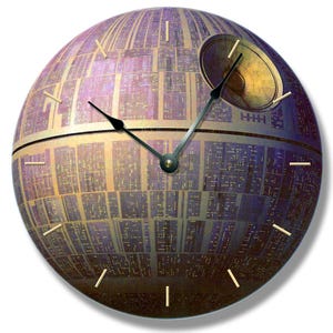 DEATH STAR Pattern Wall Clock - Star Wars Clock - Large 10.5" Wall Clock - Round Wall Clock - Unique Wall Clock