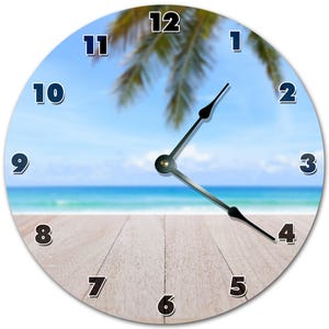 10.5" VIEW To The SEA Clock - Living Room Clock - Large 10.5" Wall Clock - Home Décor Clock - 4379