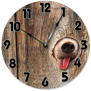 DOG IN FENCE Clock - Large 10.5" Wall Clock - 2072