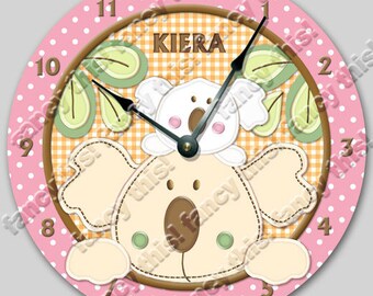 TROPICAL PUNCH Personalized Wall Clock - Birthday Gift - Nursery Clock - Large 10.5" Wall Clock - Round Wall Clock - Kids Room - Wall Decor
