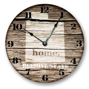 UTAH State HOMELAND CLOCK - Beehive State - Large 10.5&quot; Wall Clock - Printed Wood Image - UT_FT