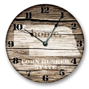 Nebraska State Clock: Cornhusker Wood Wall Decor (10.5")