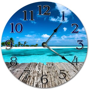 10.5&quot; DECK To The BEACH Clock - Living Room Clock - Large 10.5&quot; Wall Clock - Home Décor Clock - 4057