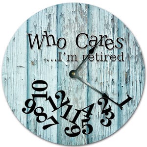 Retired Blue Wood Wall Clock - 10.5" Living Room Decor