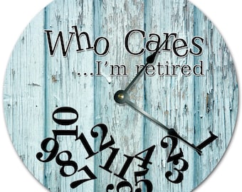 Retired Blue Wood Wall Clock - 10.5" Living Room Decor