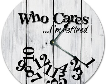 Retired Clock: 10.5" White Wood Design, Living Room Decor