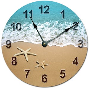 Starfish Beach Wall Clock: Silent, Modern Coastal Decor (15-inch)