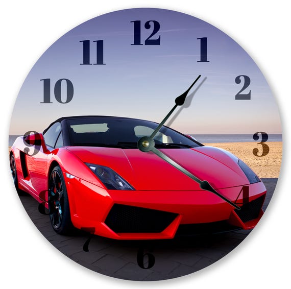 Orologio LAMBORGHINI ROSSO da 10,5 Orologio da parete per automobili Orologio  per auto Orologio per veicoli Grande orologio da parete da 10,5 Orologio per  la casa 3185 -  Italia