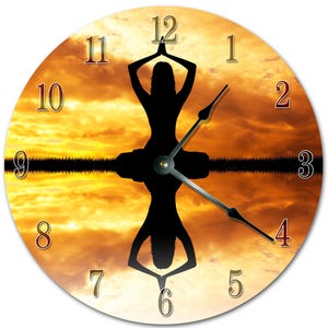 10.5" MEDITATION Reflection Clock - Living Room Clock - Large 10.5" Wall Clock - Home Décor Clock - 5623