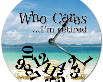 Retired Beach Scene Clock: 10.5" MDF Living Room Decor