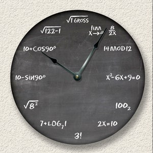 10.5.5&quot; MATH WALL Clock, Large 10.5.5 Inches Hanging Clocks Silent Round Circle Wall Clock Teachers Gift Personalized Classroom Custom Decor