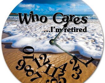 Retired Beach Scene Clock: 10.5" MDF Coastal Decor