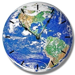 Earth Planet Wall Clock: Silent Globe Clock (10.5")