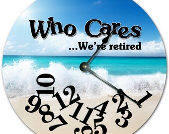 Retired Beach Theme Clock: 10.5" Living Room Decor