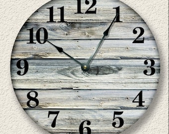 Rustic Wood Wall Clock: Silent Farmhouse Decor (10.5")
