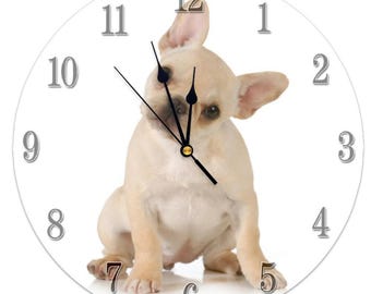 French Bulldog Clock: Modern Silent Wall Art (12/15 inch)