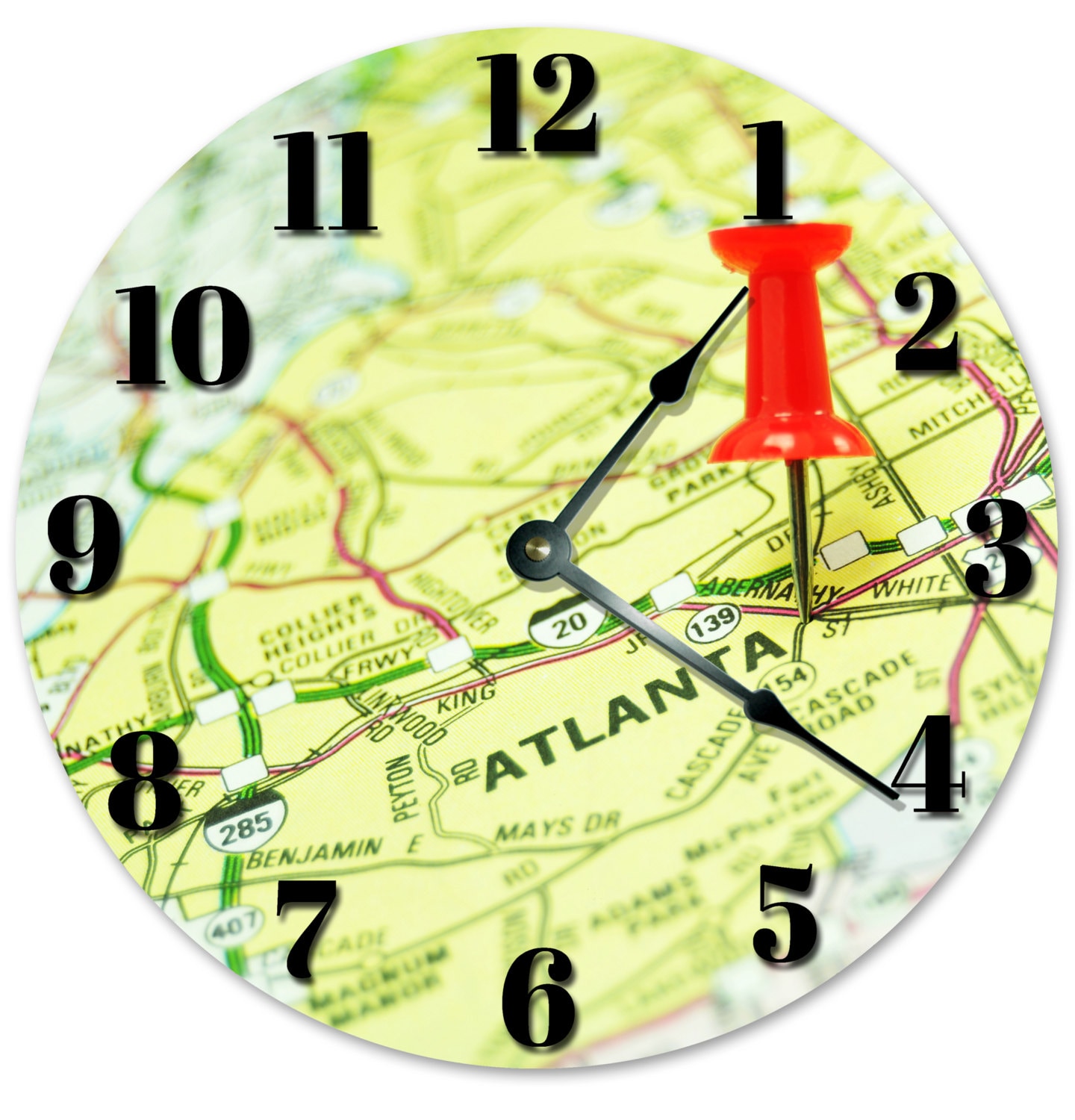 ATLANTA LOCATION Clock Large 10.5 Wall Clock 2061 Etsy