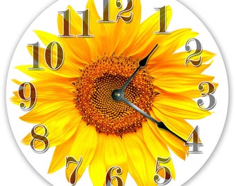 Bright Yellow Sunflower Clock: Silent 12" Wall Decor