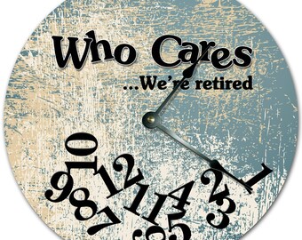 Retired Life Clock: 10.5" Weathered Paint, Living Room Decor
