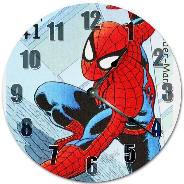 10.5" SPIDERMAN Cartoon KIDS Clock - Living Room Clock - Large 10.5" Wall Clock - Home Décor Clock - 5356