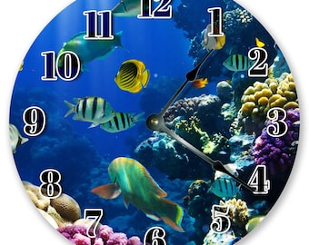 Marine Sea Fish Clock: 10.5" Beach House Decor