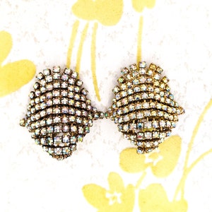 Goody Two Shoes - Vintage Jewelry 1950s Aurora Borealis Rhinestone Shoe Clips MUSI
