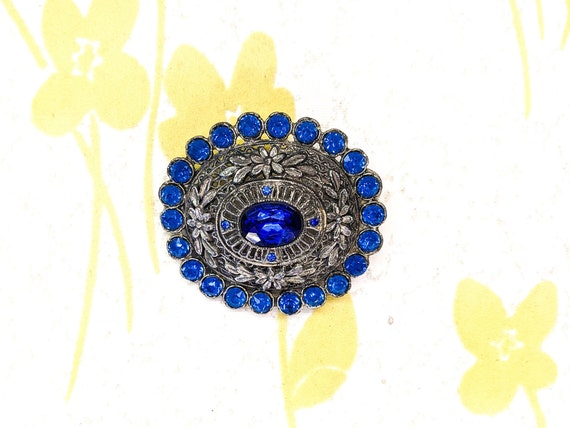 She Wore Blue Velvet - Vintage Jewelry 1930s Silv… - image 1