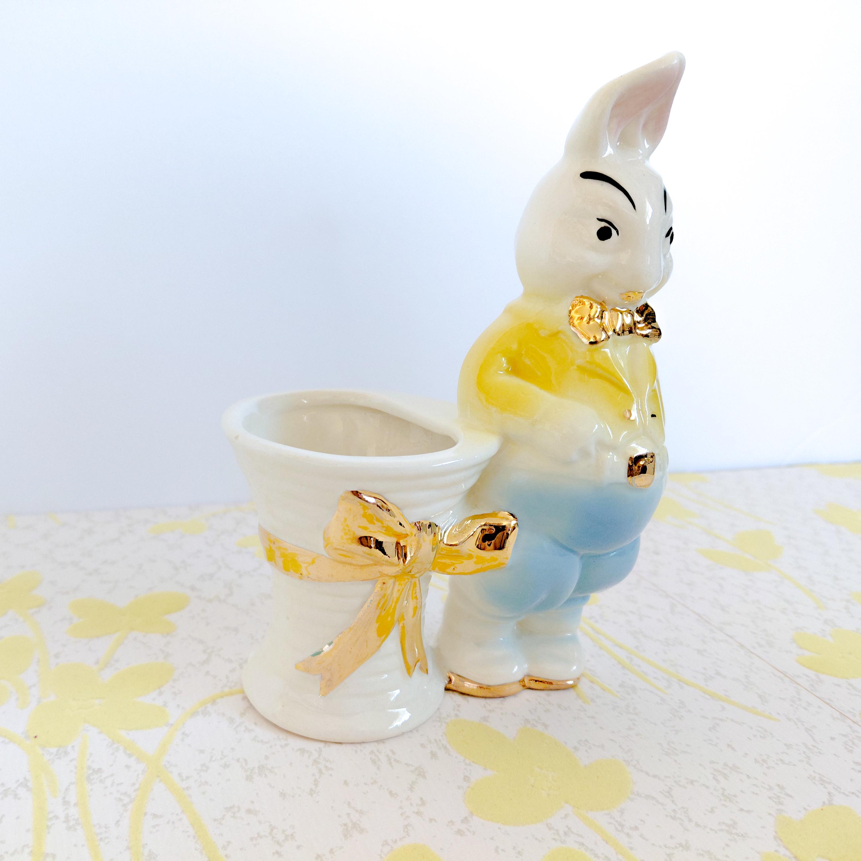 ホッピーイースター - ヴィンテージ バニー ラビット プランター 花瓶