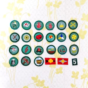 World's Greatest - Vintage Scouting Sew On Merit Badges Patches Achievements Green Embroidery 1960s 1970s