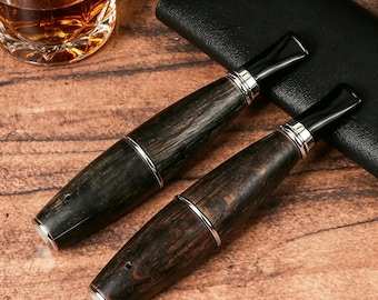 Pipa de tabaco de madera con forma de bala torpedo personalizada – Pipa creativa de madera maciza – Regalo para el Día del Padre – Grabable
