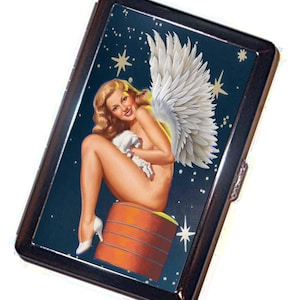 sexy cigarette case Vintage Retro Bridesmaid Party with Built In Lighter Pin Up Girl-063 : Health & Household it fits standard and king Cigarette Cases L213 (12 pcs.)