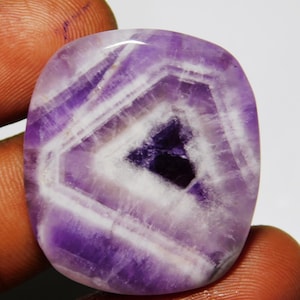 Natural Chevron  Amethyst   Cabochon Gemstone rectangle  Shape 31x27x4 mm 1 Pieces 34 Cts