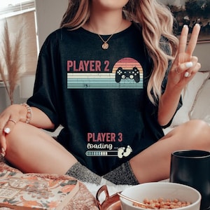 Pregnancy Announcement Shirts, Gamer Pregnancy Announcement, Matching Geeky Family shirts, Custom Player Number
