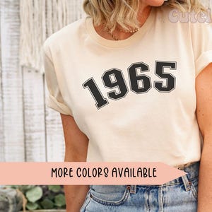 1965 Shirt, 60th Birthday Shirt, Wildflowers 1965 Birth Year Number Shirt for Women, Birthday TShirt, Turning 60 Gift, 1965 Gift for Mom