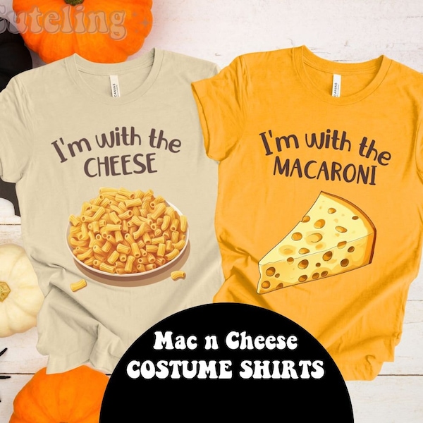 Halloween Paare Kostüm Shirts Mac N Cheese Kostüm, Lustiges Best Friends Kostüm, Makkaroni und Käse Lustige Essen Shirts