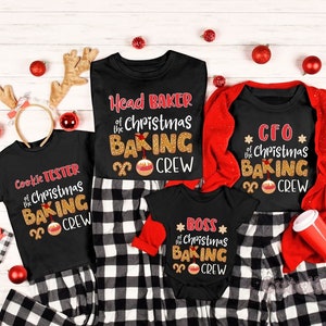 Christmas Baking Crew Shirts 2023, Matching Family Christmas Shirt, Cookie Tester Holiday Outfit, Matching Christmas Outfits Funny Party Top