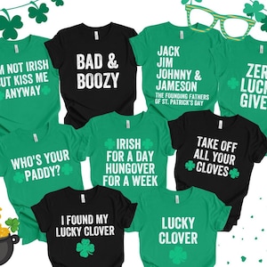 Bad And Boozy Shirt Funny Irish Saint St.Patrick's Day T-Shirt Bad And Boozy Shirt Funny Irish Saint St.Patrick's Day T-Shirt
